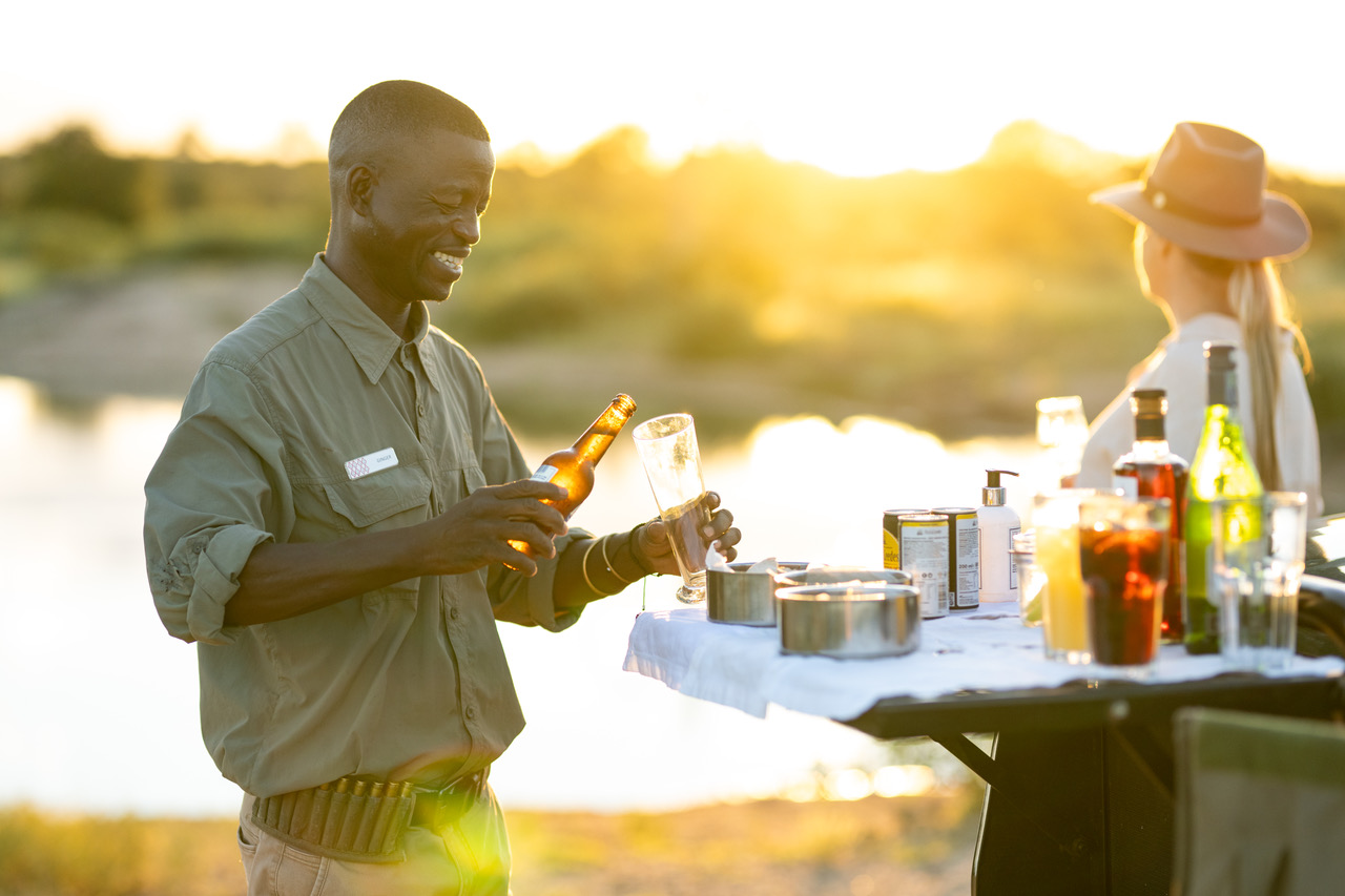 Sunset over the African bushveld at Tanda Tula Safari Camp